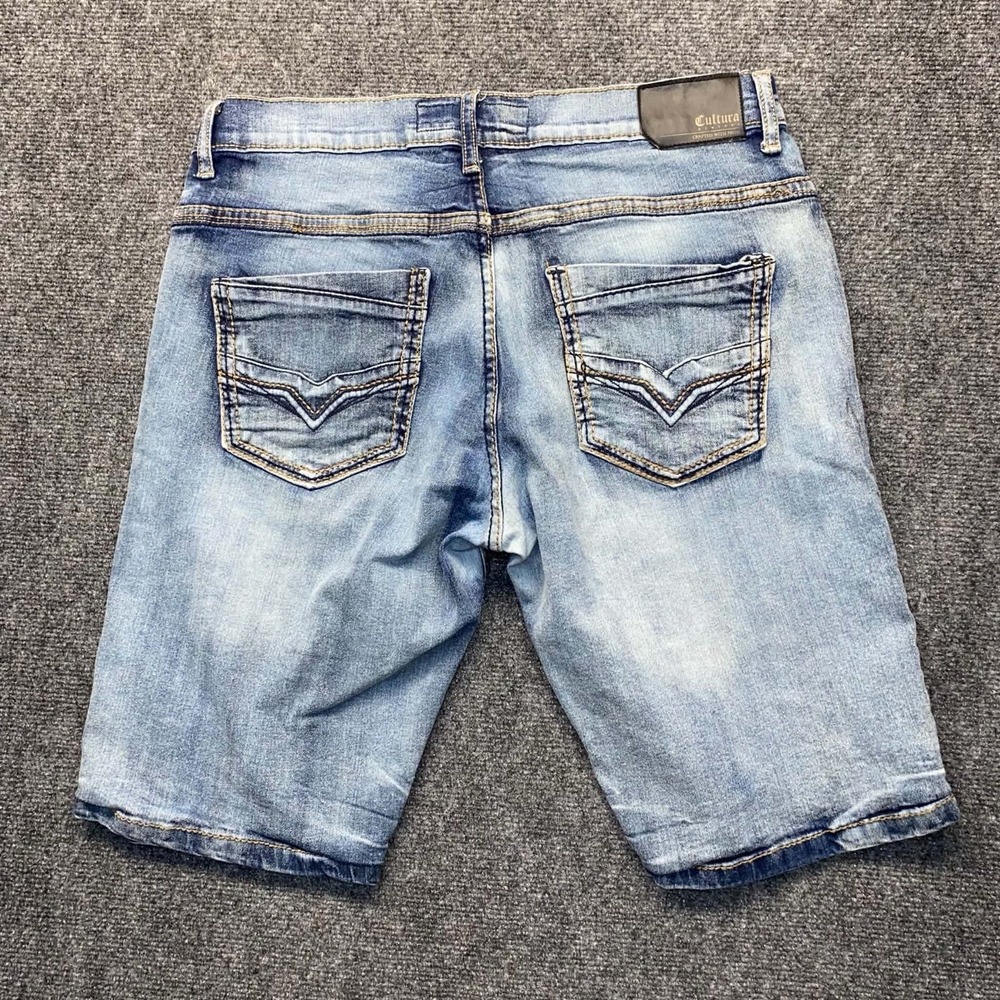 Men's  CULTURA Jean Shorts Comfort Stretch Denim Blue Size W34